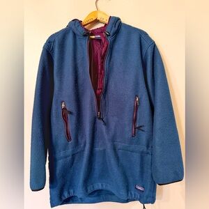 Vintage 90s Purple and turquoise White Sierra fleece three-quarter zip jacket